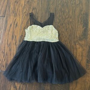 Black and Gold Sequin Dress